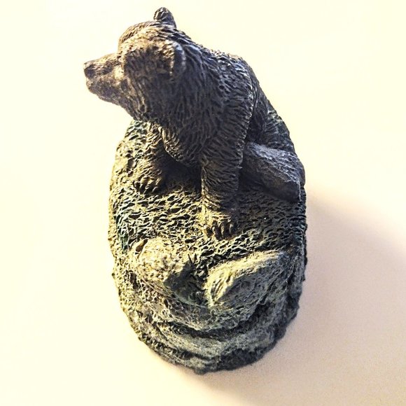 Rustic Black Bear Trinket Cast Resin Jewelry Box w/Lid ~ Cabin / Lodge Decor EUC - Picture 6 of 10